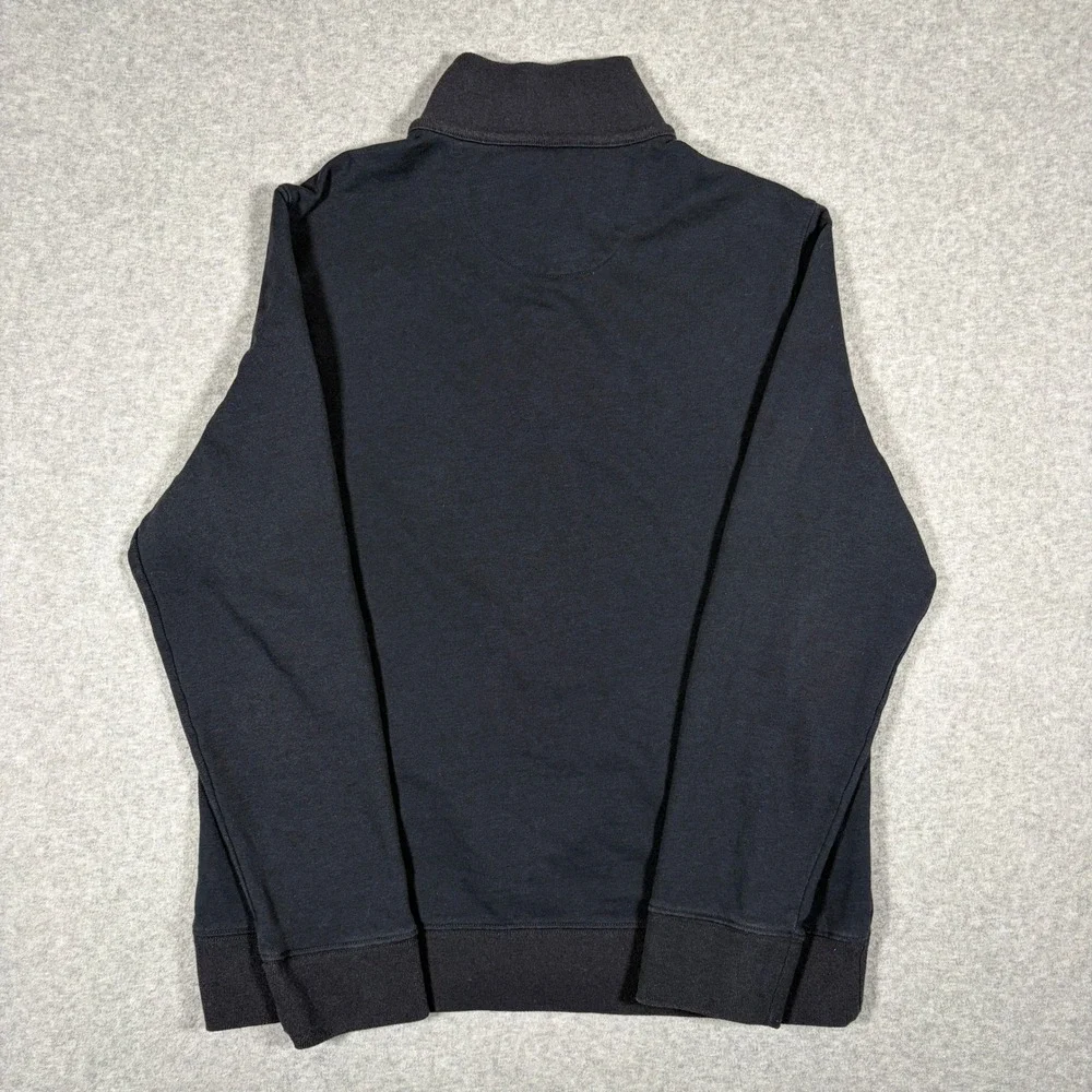 UNTUCKit Quarter Zip Pullover Mens Medium Navy Blue Striped Collar Sweatshirt